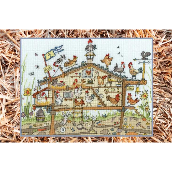XCT37 Bothy Threads Набір для вишивки хрестиком - Курник Hen Home 35х26 см, Aida 14