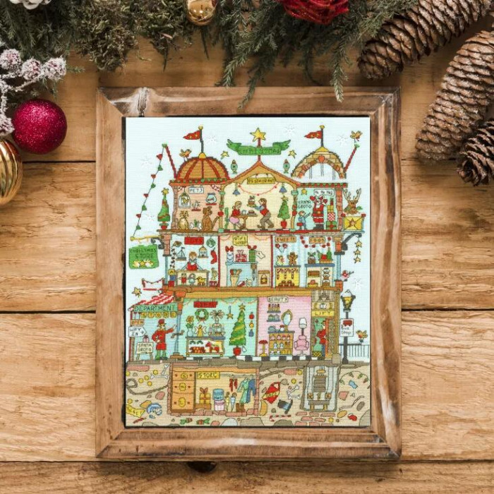 XCT38 Bothy Threads Набір для вишивки хрестиком - Різдвяний універмаг Christmas Department Store 26х34 см, Aida 16