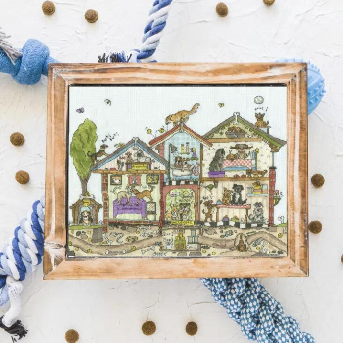 XCT41 Bothy Threads Набір для вишивки хрестиком - Палац Пуча Pooch Palace 26x35 см, Aida 16