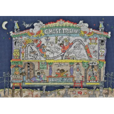 XCT46 Bothy Threads Набір для вишивки хрестиком - Потяг-привид Ghost Train 26x36 см, Aida 14