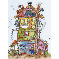 XCT8 Bothy Threads Набір для вишивки хрестиком - Котедж Cottage 26x35 см, Aida 16