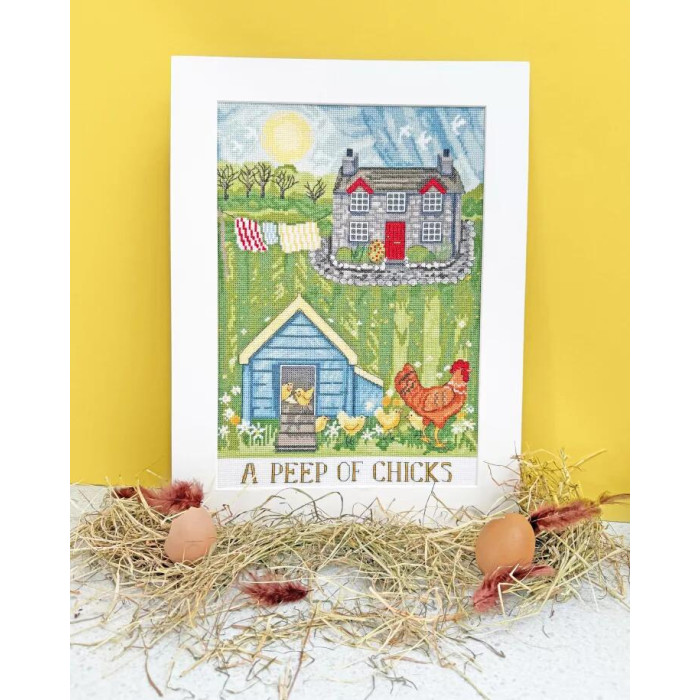 XDD12 Bothy Threads Набір для вишивки хрестиком - Писк курчат A Peep Of Chicks 26x36 см, Aida 14