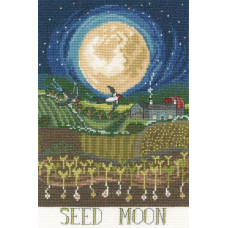 XDD13 Bothy Threads Набір для вишивки хрестиком - Повний місяць Seed Moon 18х27 см, Aida 14