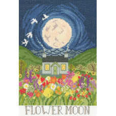 XDD2 Bothy Threads Набір для вишивки хрестиком - Квітковий місяць Flower Moon 18x27 см, Aida 14