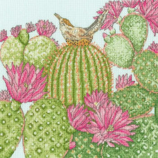 XFY10 Bothy Threads Набір для вишивки хрестиком - Сад кактусів Cactus Garden 26x26 см, Aida 14