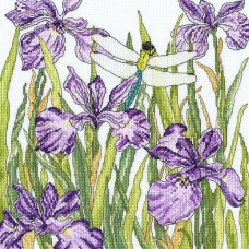 XFY3 Bothy Threads Набір для вишивки хрестиком - Сад ірисів Iris Garden 26x26 см, Aida 14