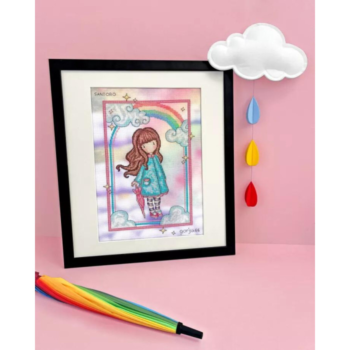 XG44 Bothy Threads Набір для вишивки хрестиком - Райдужні побажання Rainbow Wishes 30,5x22 см, Aida 14