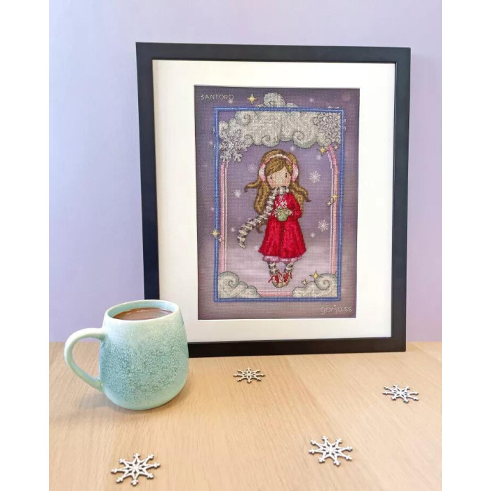 XG45 Bothy Threads Набір для вишивки хрестиком - Поцілунки сніжинок Snowflake Kisses 30,5x22 см, Aida 14