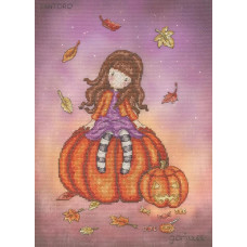 XG50 Bothy Threads Набір для вишивки хрестиком - Сидіння на гарбузі Pumpkin Perch 30,5x22 см, Aida 14