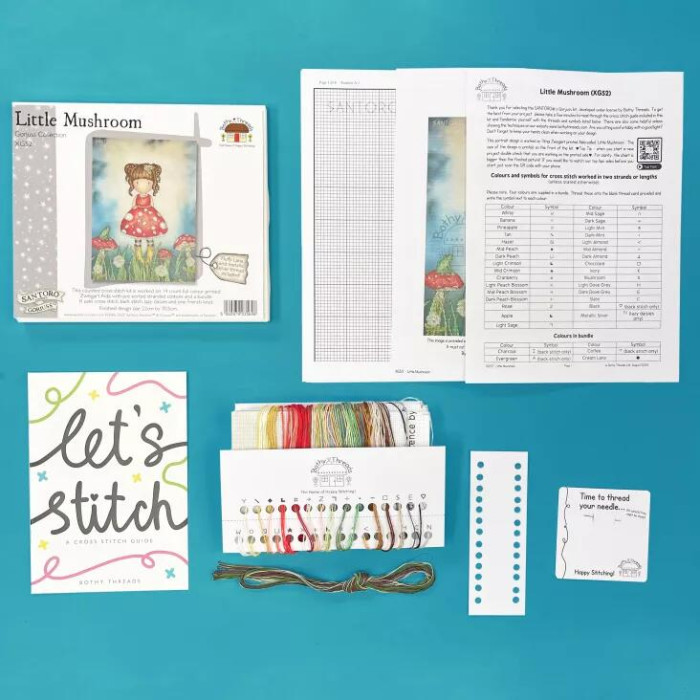 XG52 Bothy Threads Набір для вишивки хрестиком - Маленький грибочок Little Mushroom 30,5x22 см, Aida 14