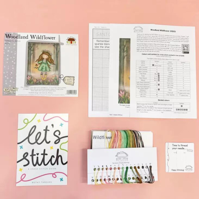 XG53 Bothy Threads Набір для вишивки хрестиком - Лісова польова квітка Woodland Wildflower 30,5x22 см, Aida 14