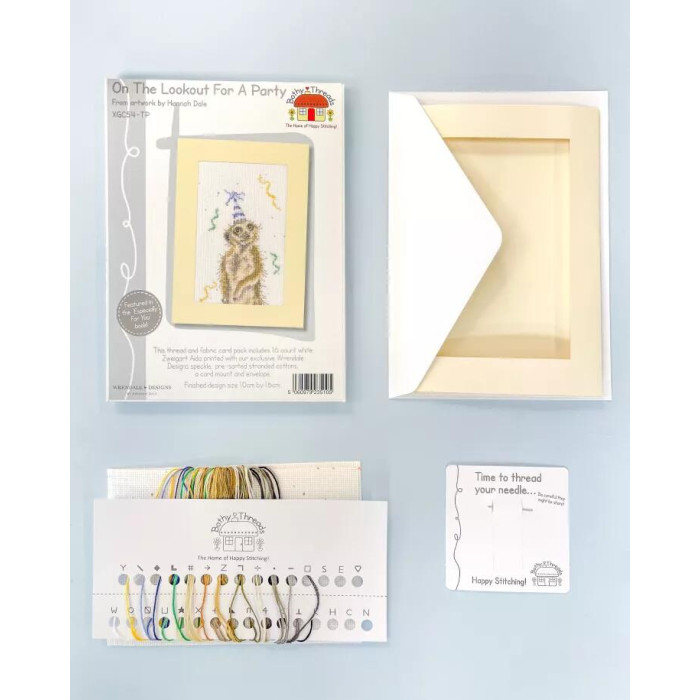 XGC54 Bothy Threads Набір для вишивки хрестиком - У пошуках вечірки On The Lookout For A Party 10x16 см, Evenweave №32