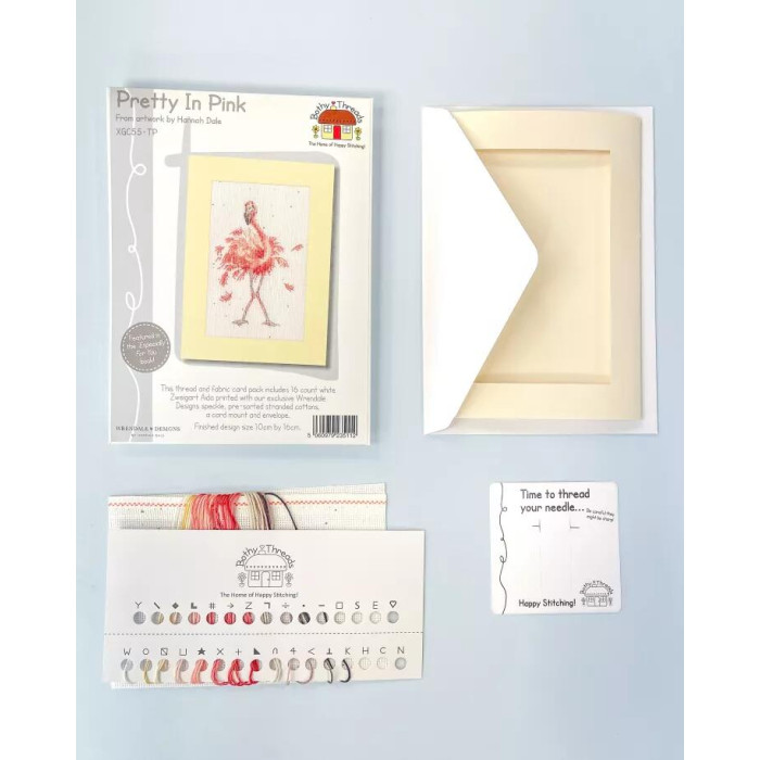 XGC55 Bothy Threads Набір для вишивки хрестиком - Гарненька в рожевому Pretty In Pink 10x16 см, Evenweave №32