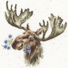 XHD108E Bothy Threads Набір для вишивки хрестиком - Це має бути любов It Moose Be Love 26x26 см, Evenweave №28
