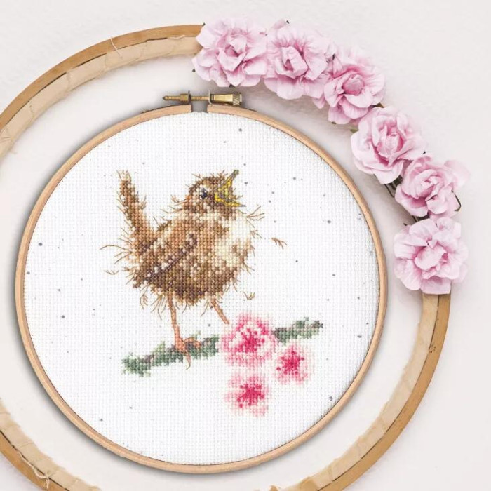 XHD115P Bothy Threads Набір для вишивки хрестиком - Маленькі щебети Little Tweets 15x15 см, Evenweave №28