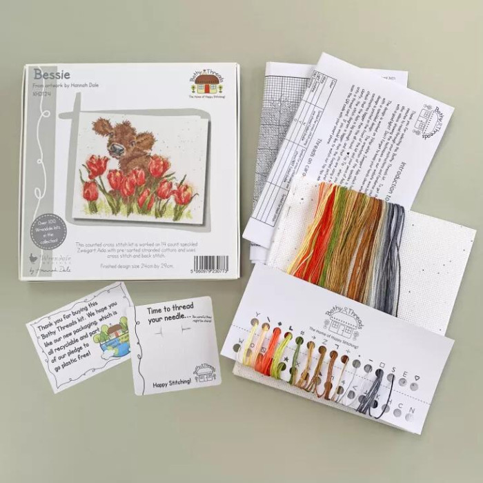 XHD124E Bothy Threads Набір для вишивки хрестиком - Бессі Bessie 24x29 см, Evenweave №28
