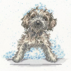 XHD130E Bothy Threads Набір для вишивки хрестиком - Бульбашки та гавкіт Bubbles And Barks 26х26 см, Evenweave №28