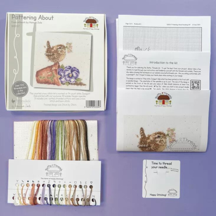 XHD137E Bothy Threads Набір для вишивки хрестиком - Копошитися Pottering About 26х26 см, Evenweave №28
