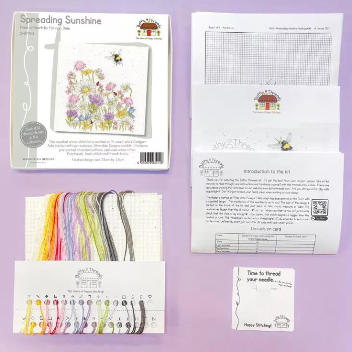 XHD144E Bothy Threads Набір для вишивки хрестиком - Поширення сонячного світла Spreading Sunshine 26х26 см, Evenweave №28
