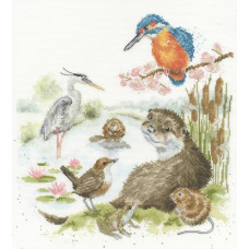 XHD148E Bothy Threads Набір для вишивки хрестиком - Край води The Water's Edge 28x31 см, Aida 16