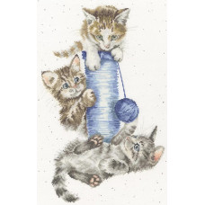 XHD154E Bothy Threads Набір для вишивки хрестиком - Троє - це натовп Three's A Crowd 25x38 см, Evenweave №28