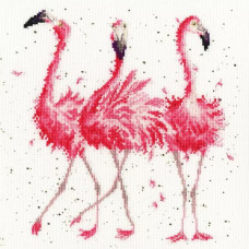 XHD24E Bothy Threads Набір для вишивки хрестиком - Рожеві леді Pink Ladies 26х26 см, Evenweave №28