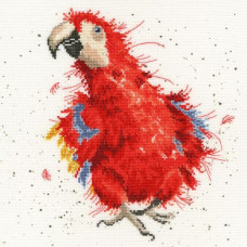 XHD26E Bothy Threads Набір для вишивки хрестиком - Папуга на параді Parrot On Parade 26х26 см, Evenweave №28