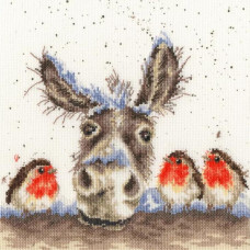 XHD39E Bothy Threads Набір для вишивки хрестиком - Різдвяний віслюк Christmas Donkey 26x26 см, Evenweave №28