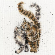 XHD60E Bothy Threads Набір для вишивки хрестиком - Почуваюся добре Feline Good 26x26 см, Evenweave №28