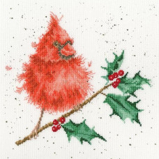 XHD67E Bothy Threads Набір для вишивки хрестиком - Святкове пір'я Festive Feathers 26x26 см, Evenweave №28