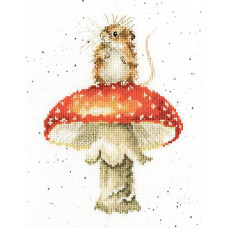 XHD74E Bothy Threads Набір для вишивки хрестиком - Він веселий He's A Fun-gi 18х23 см, Evenweave №28