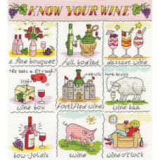 XHS11 Bothy Threads Набір для вишивки хрестиком - Знай своє вино Know Your Wine 26х28 см, Aida 14