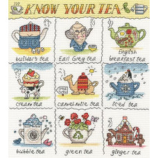 XHS16 Bothy Threads Набір для вишивки хрестиком - Знай свій чай Know Your Tea 26х29 см, Aida 14