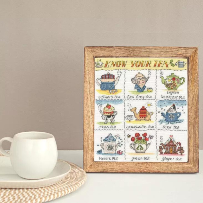 XHS16 Bothy Threads Набір для вишивки хрестиком - Знай свій чай Know Your Tea 26х29 см, Aida 14