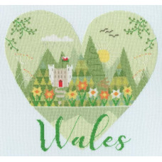 XHY11 Bothy Threads Набір для вишивки хрестиком - Серце Уельсу Heart Of Wales 30x32 см, Aida 14