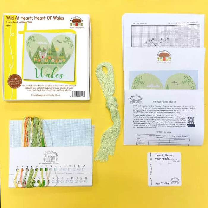 XHY11 Bothy Threads Набір для вишивки хрестиком - Серце Уельсу Heart Of Wales 30x32 см, Aida 14