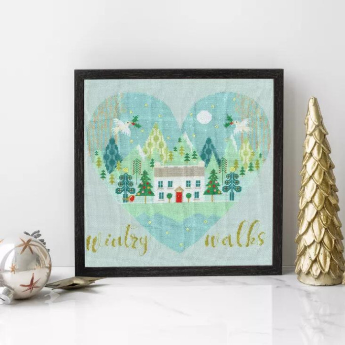 XHY5 Bothy Threads Набір для вишивки хрестиком - Зимові прогулянки Wintry Walks 30x32 см, Aida 14