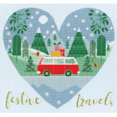 XHY6 Bothy Threads Набір для вишивки хрестиком - Святкові подорожі Festive Travels 30x32 см, Aida 14