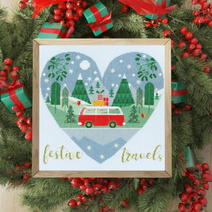 XHY6 Bothy Threads Набір для вишивки хрестиком - Святкові подорожі Festive Travels 30x32 см, Aida 14