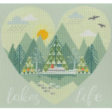 XHY7 Bothy Threads Набір для вишивки хрестиком - Життя на озері Lakes Life 30x32 см, Aida 14