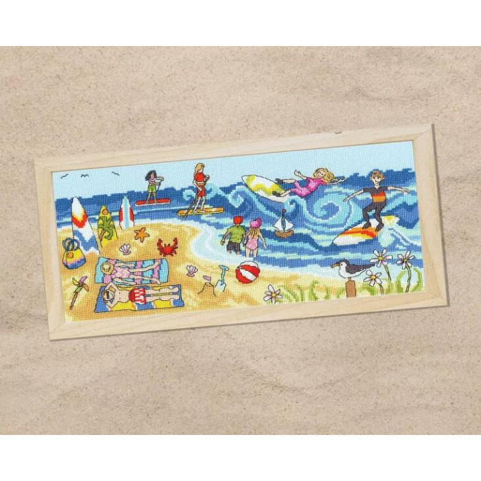 XJR42 Bothy Threads Набір для вишивки хрестиком - Розваги на морі Seaside Fun 15x36 см, Aida 14