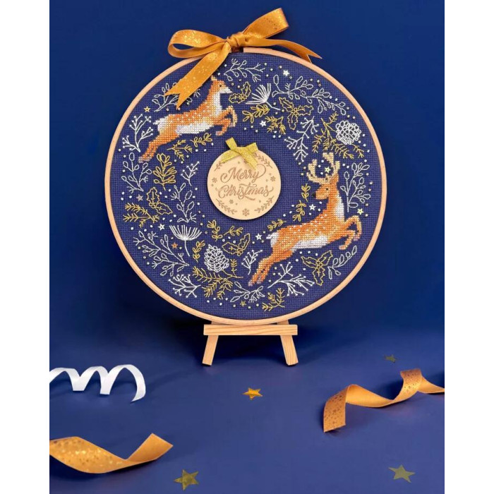 XJS1 Bothy Threads Набір для вишивки хрестиком - Лісовий вінок Woodland Wreath 23x23 см, Aida 14