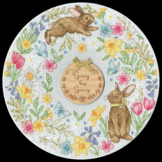 XJS4 Bothy Threads Набір для вишивки хрестиком - Весняний вінок Spring Wreath 22х22 см, Aida 14