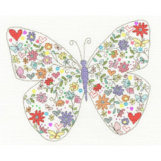 XKA21 Bothy Threads Набір для вишивки хрестиком - Чудовий метелик Lovely Butterfly 21x26 см, Aida 14