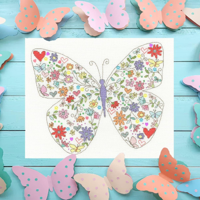 XKA21 Bothy Threads Набір для вишивки хрестиком - Чудовий метелик Lovely Butterfly 21x26 см, Aida 14