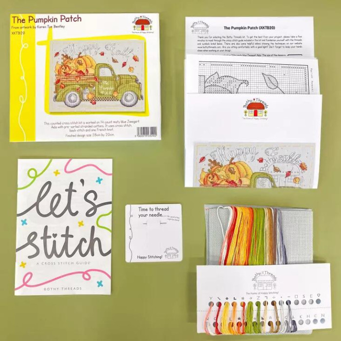 XKTB20 Bothy Threads Набір для вишивки хрестиком - Гарбуз The Pumpkin Patch 20x28 см, Aida 14