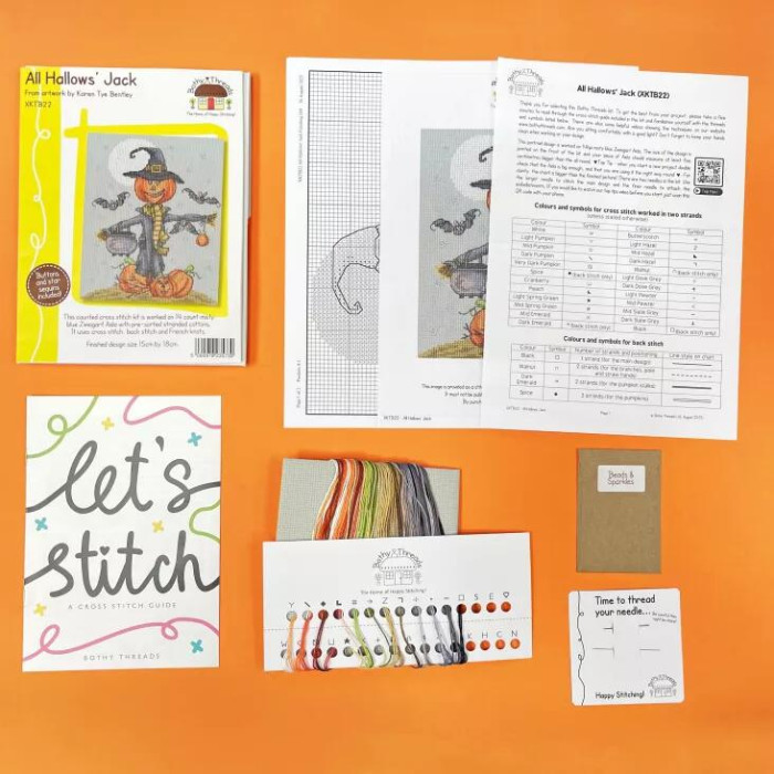 XKTB22 Bothy Threads Набір для вишивки хрестиком - Джек All Hallows' Jack 15x18 см, Aida 14