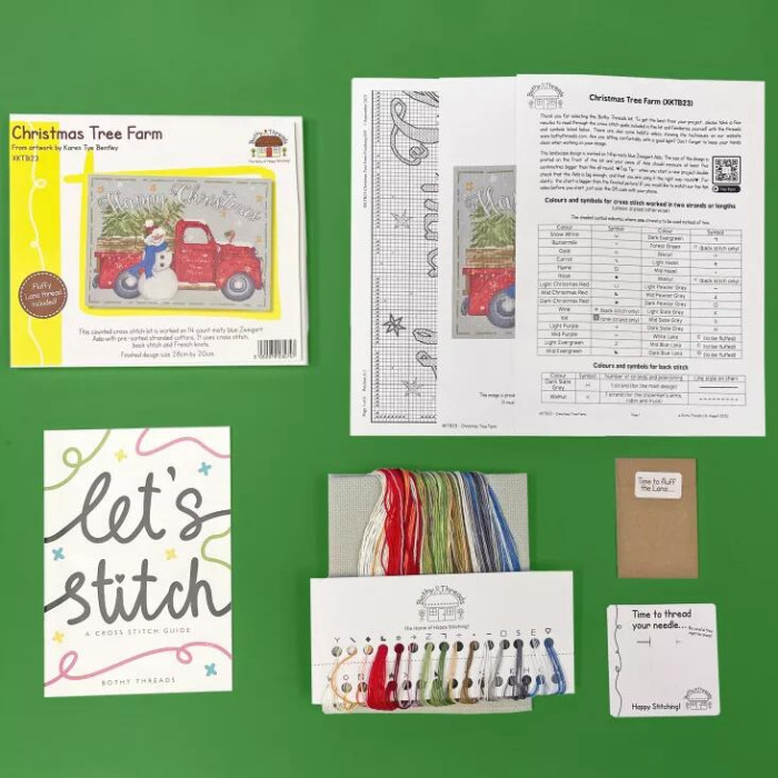 XKTB23 Bothy Threads Набір для вишивки хрестиком - Ялинкова ферма Christmas Tree Farm 20x28 см, Aida 14