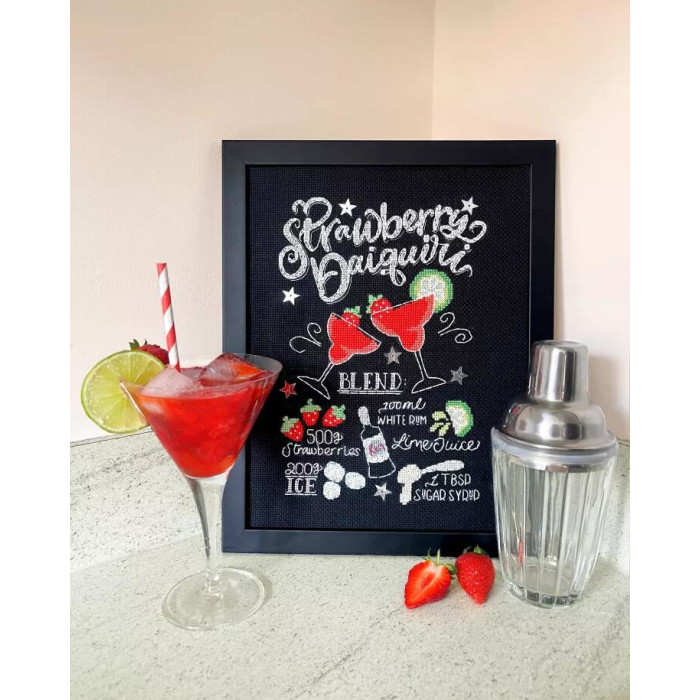XLJ4 Bothy Threads Набір для вишивки хрестиком - Полуничний дайкірі Strawberry Daiquiri 18x26 см, Aida 14