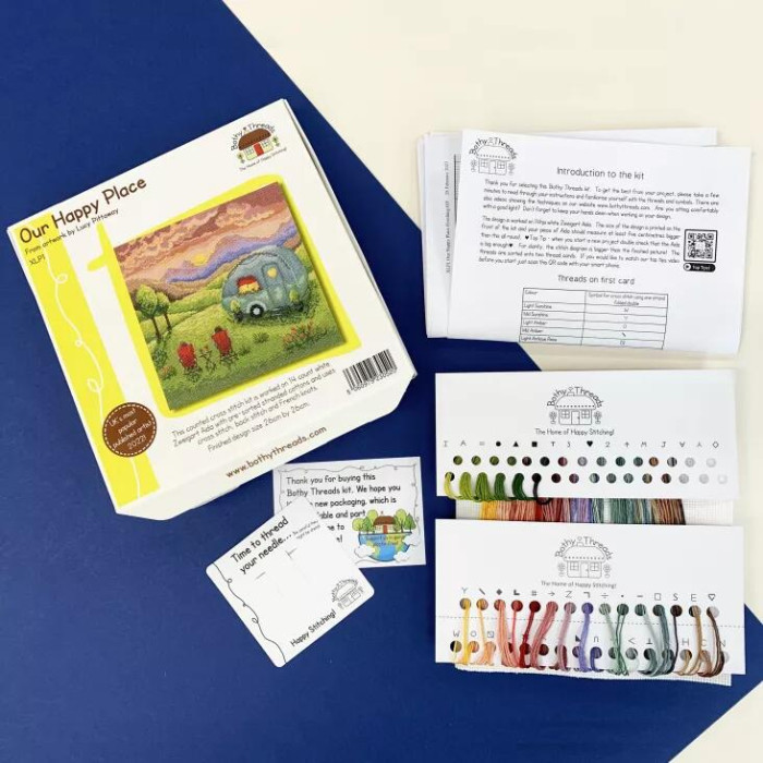 XLP1 Bothy Threads Набір для вишивки хрестиком - Наше щасливе місце Our Happy Place 26x26 см, Aida 14